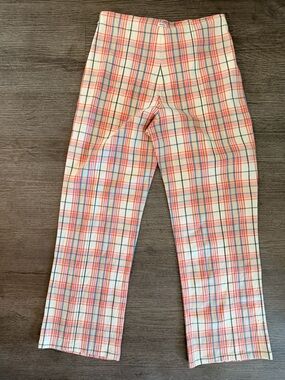RVCA Cream Plaid Pants with Red & Blue Stripes
